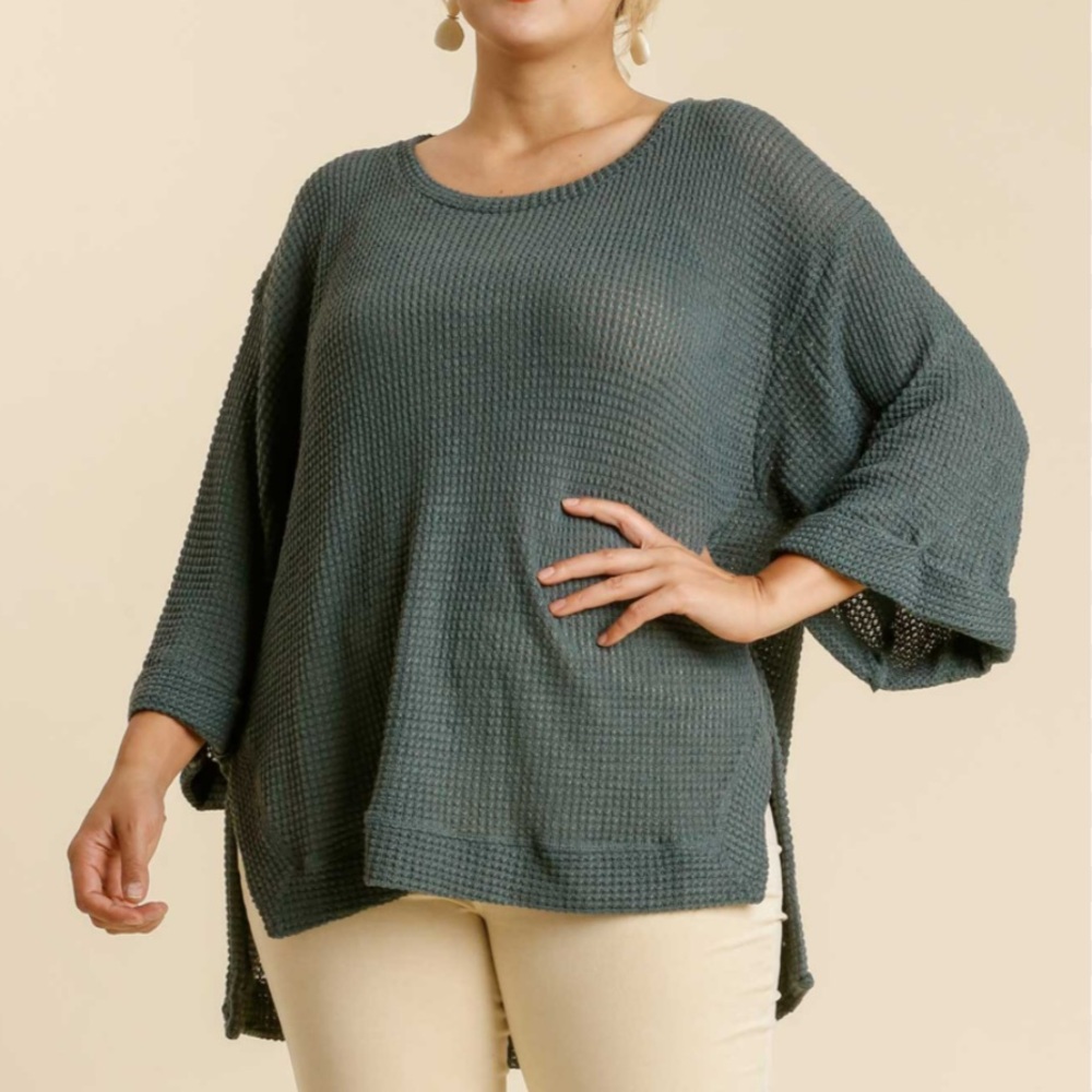 Umgee waffle knit top small